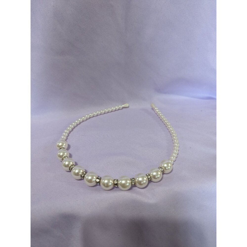 Faux Pearl & Rhinestone Beaded Headband